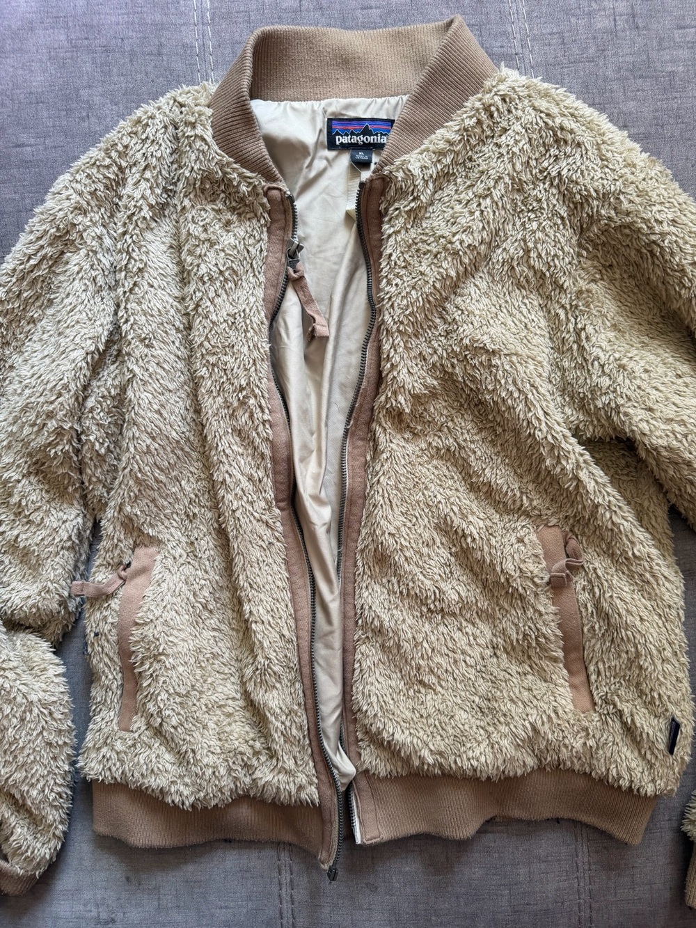Patagonia Women's Tan Sherpa Bomber Jacket